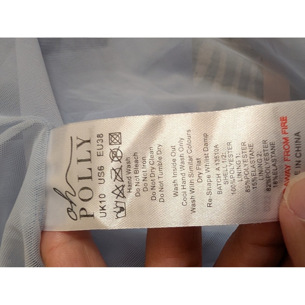 Oh Polly Lysana Blue Sequin Floral Corset Maxi Gown Dress US 6 Prom Formal - Picture 6 of 14